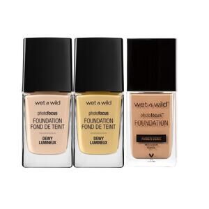 Wet n Wild Golden Amber Beige Ivory Photo Focus Dewy & Matte Liquid Foundation
